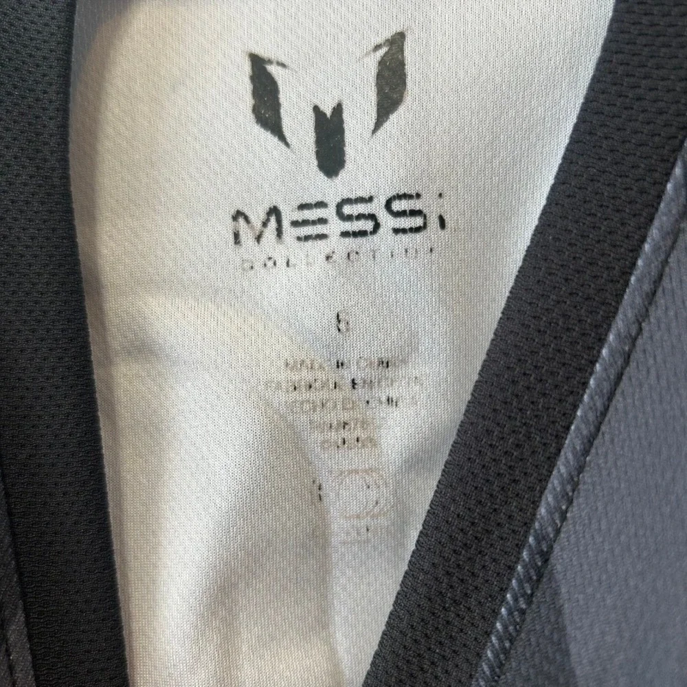 Messi Collection Boys Soccer Jersey Black Pink Stripe Number 10 Size 6
